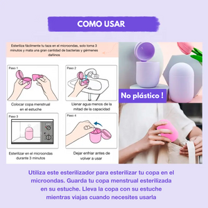 Estuche / Esterilizador / Enjuagador Para Copa ó Disco en Silicona + brocha limpiadora