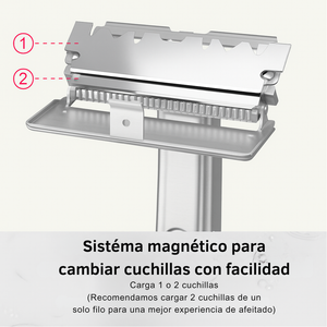 MÁQUINA DE AFEITAR DOBLE CUCHILLA RECLINABLE + 5 CUCHILLAS GRATIS