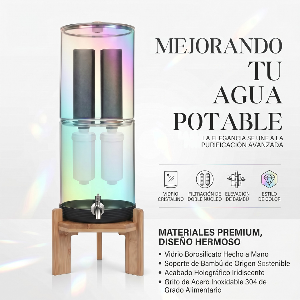 FILTRO DE AGUA EN VIDRIO - SISTEMA DE 4 ETAPAS