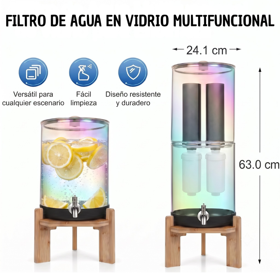 FILTRO DE AGUA EN VIDRIO - SISTEMA DE 4 ETAPAS