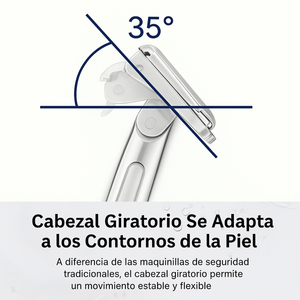 MÁQUINA DE AFEITAR DOBLE CUCHILLA RECLINABLE + 5 CUCHILLAS GRATIS