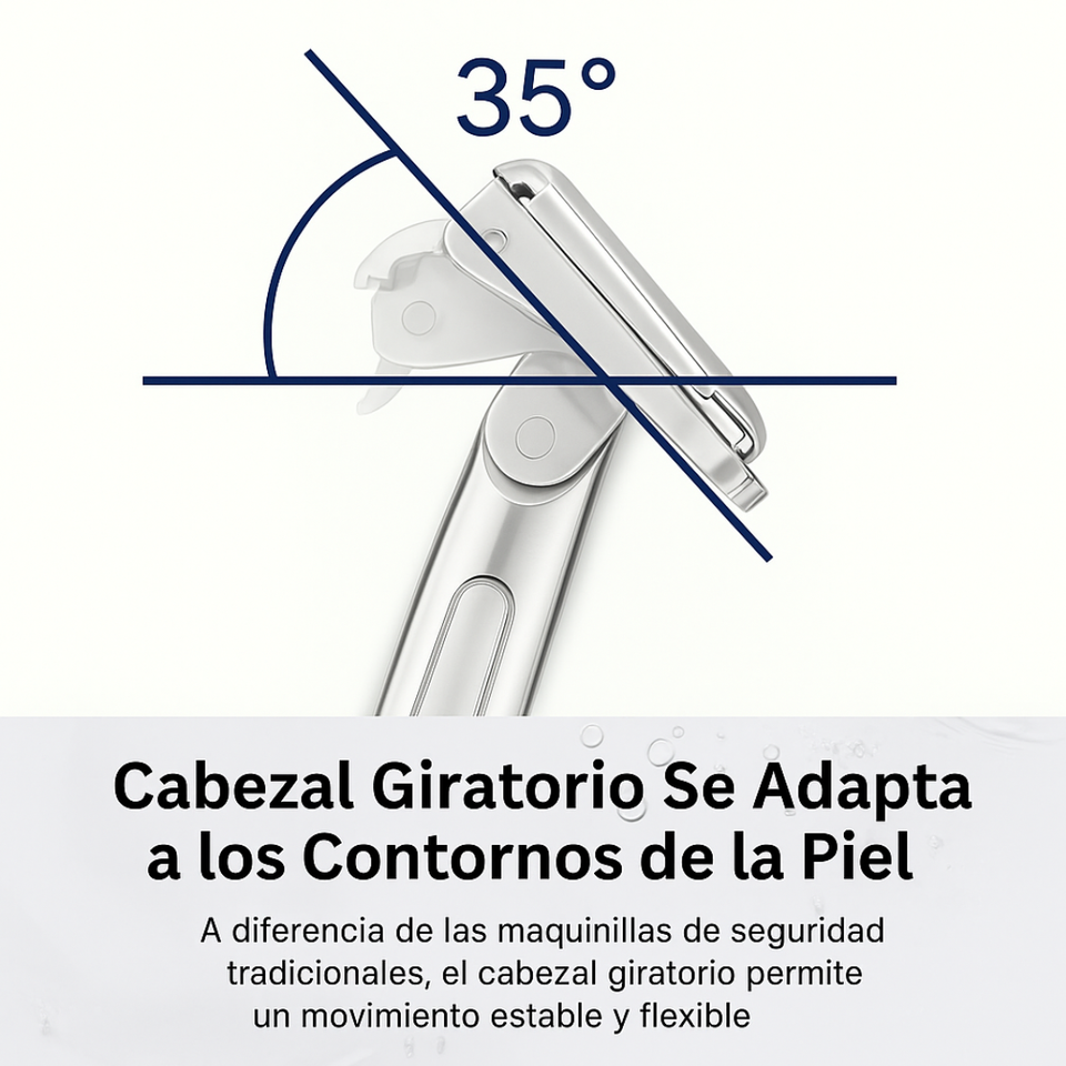 MÁQUINA DE AFEITAR DOBLE CUCHILLA RECLINABLE + 5 CUCHILLAS GRATIS