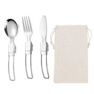 Kit de Cubiertos Plegables y Portables en Acero Inoxidable