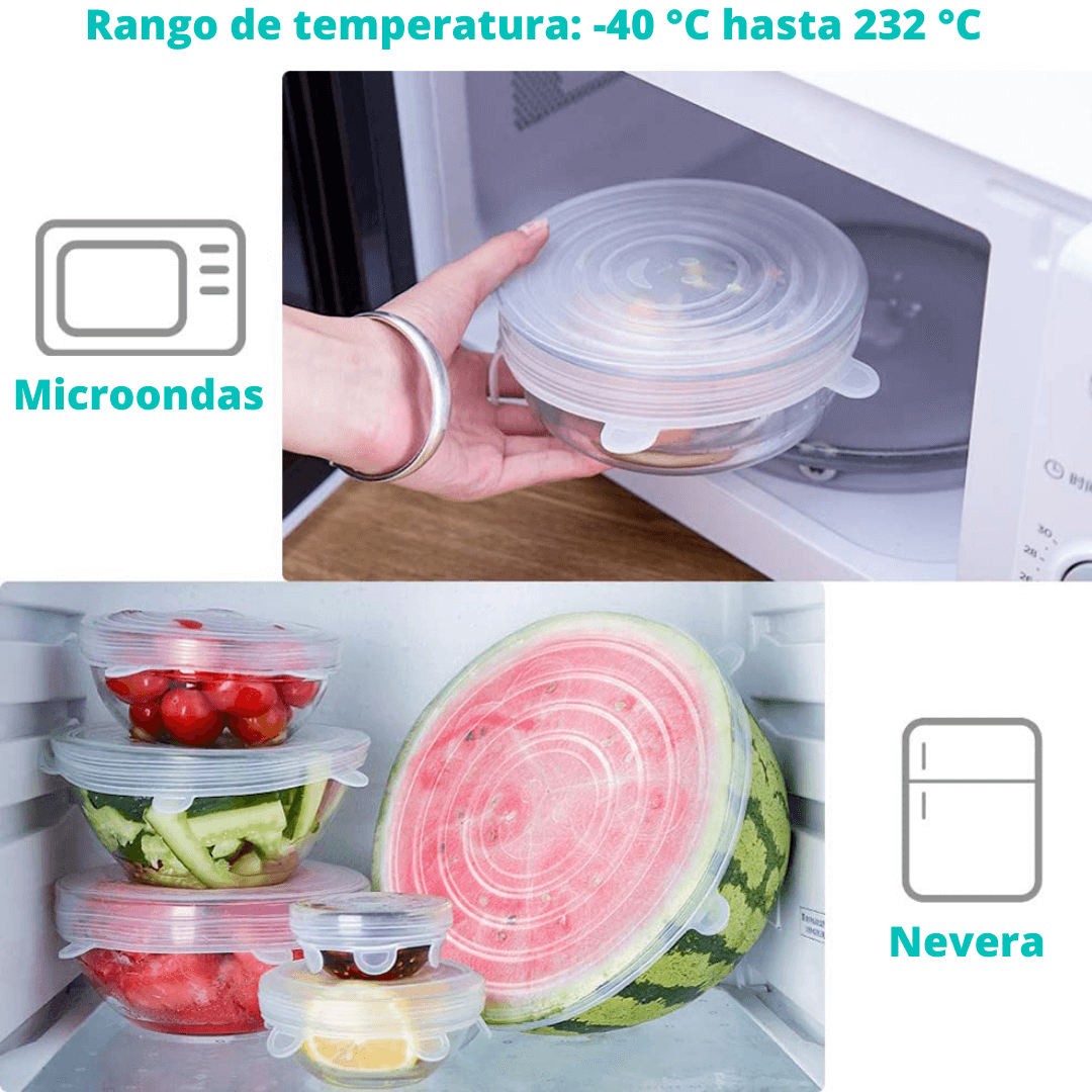 3 Tapas Con Sellado De Silicona Para Microondas Refrigerador